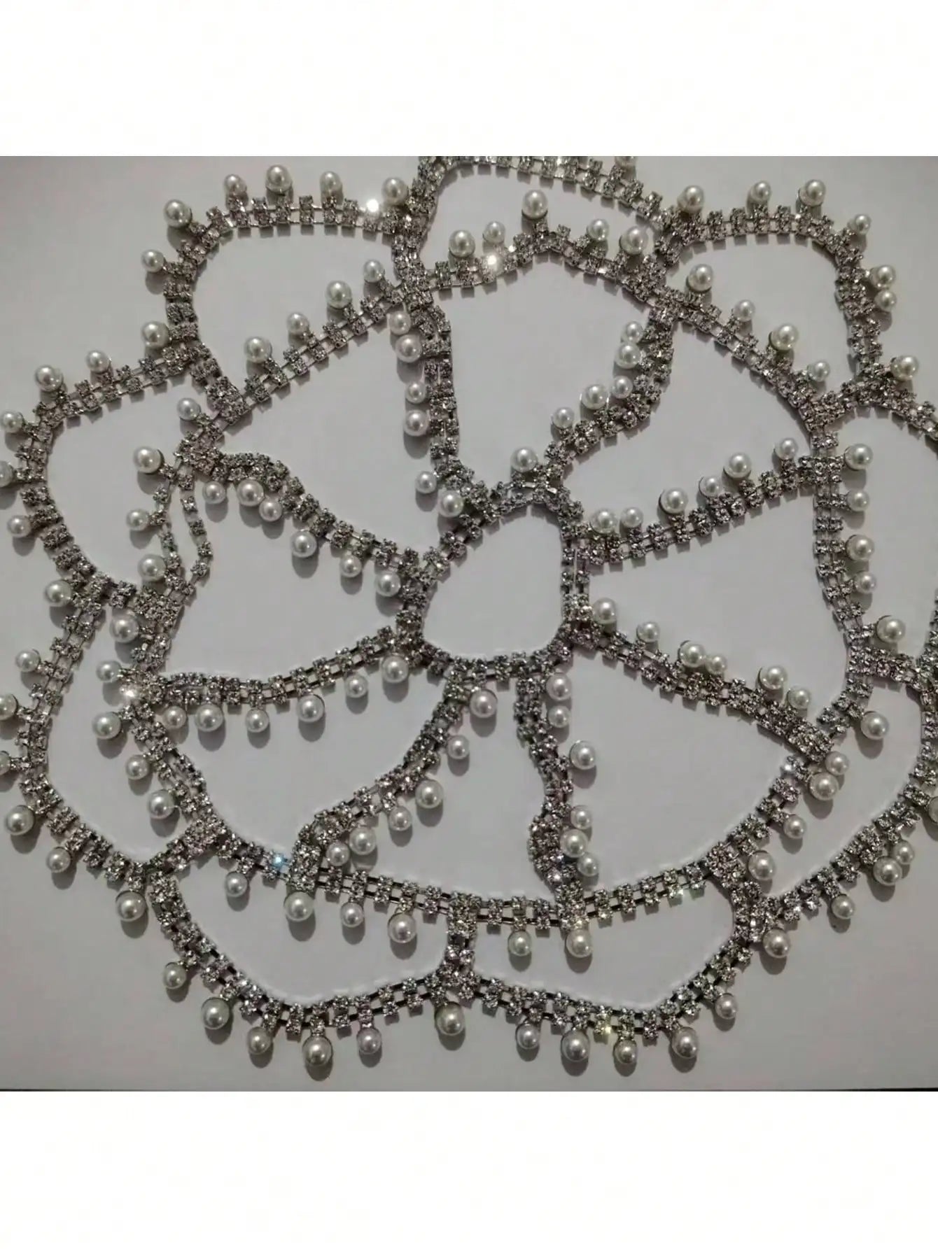 Crystal Rhinestone Draped Hair Chain | Bridal Headpiece