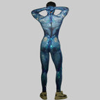 Men's Rhinestone Jumpsuit - Full-Body Sparkly Bodycon Suit for DJ & Stage Performers