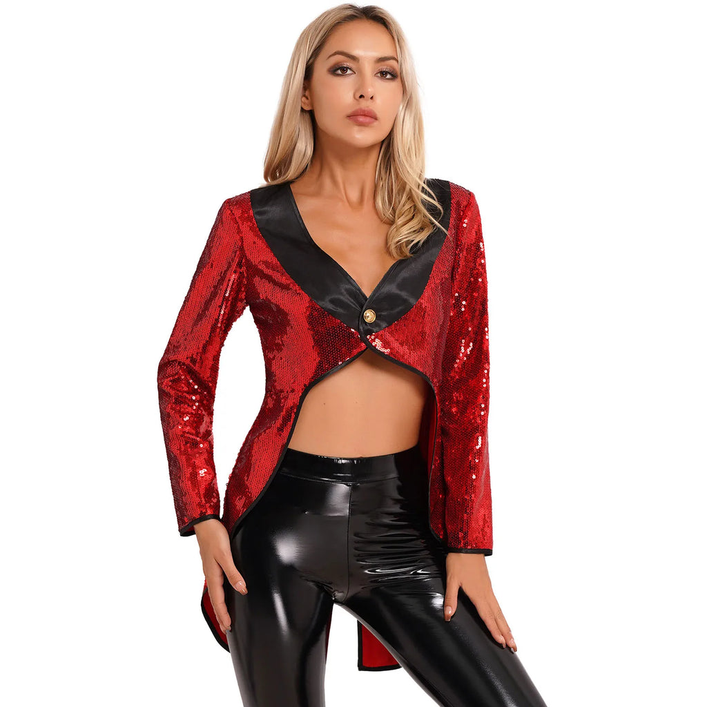 Sequin Tailcoat Set | Magician & Showgirl | Hat, Collar & Gloves