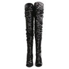 Sequin Over-the-Knee Boots | 11cm Heel