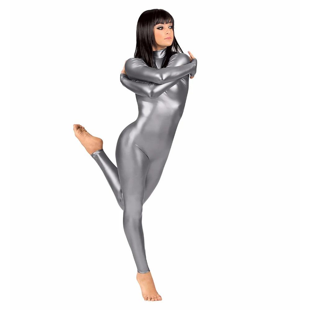 Metallic Catsuit | Long-Sleeve Performance Unitard