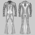 Men's 80s Disco Metallic Jumpsuit - Bell Bottom Performance Romper