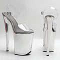Clear 9-Inch Open-Toe Platform Pole Dance Sandals