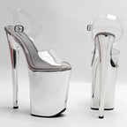 Clear 9-Inch Open-Toe Platform Pole Dance Sandals
