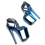 Suede Electroplate Platform Sandal Heel – 8 Inch Stage & Pole Dance
