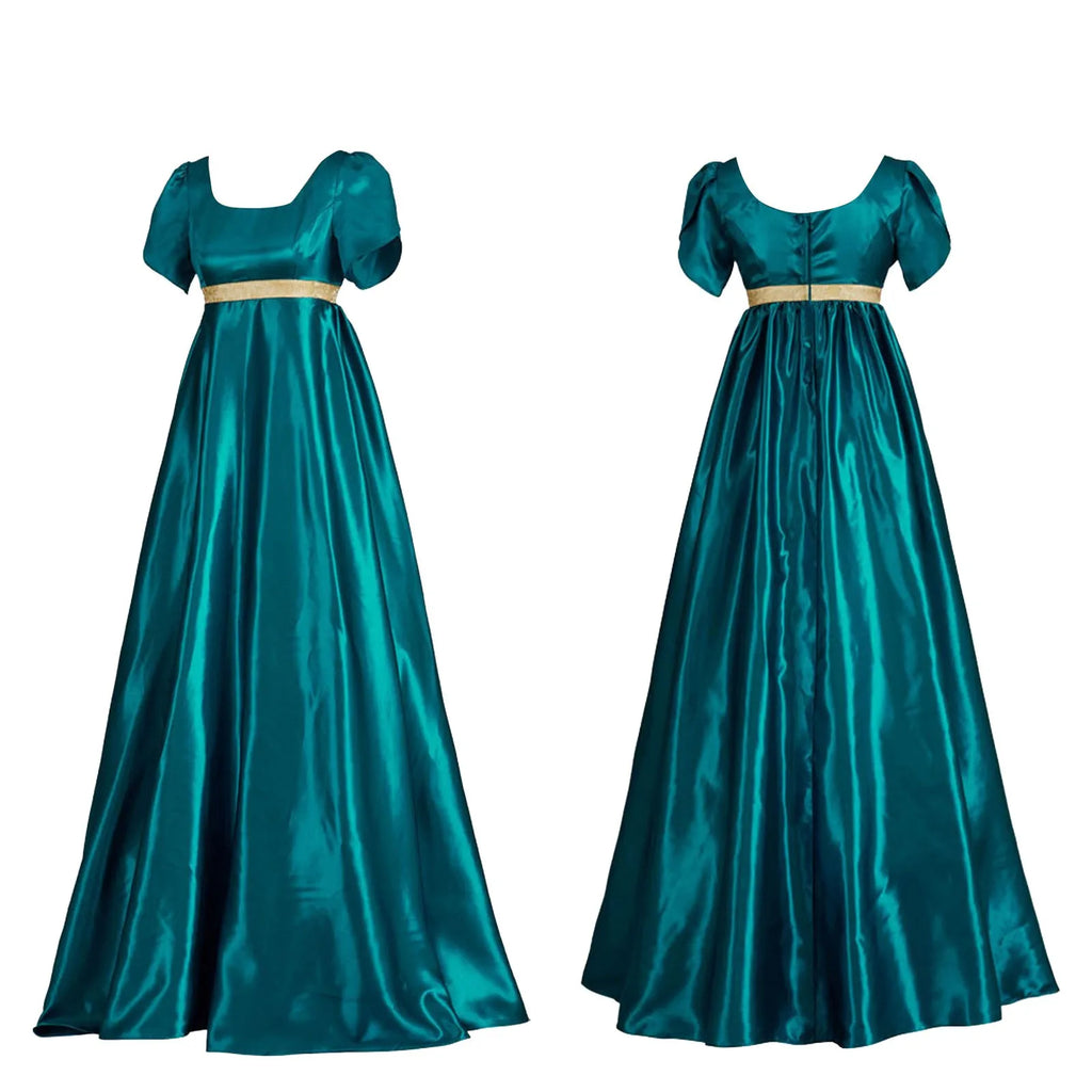 Satin Empire Waist Dress | Short Sleeves