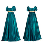 Satin Empire Waist Dress | Short Sleeves