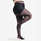 Plus Size Diamond Grid Sheer Tights | 20D High-Waist Pantyhose | 1XL–4XL