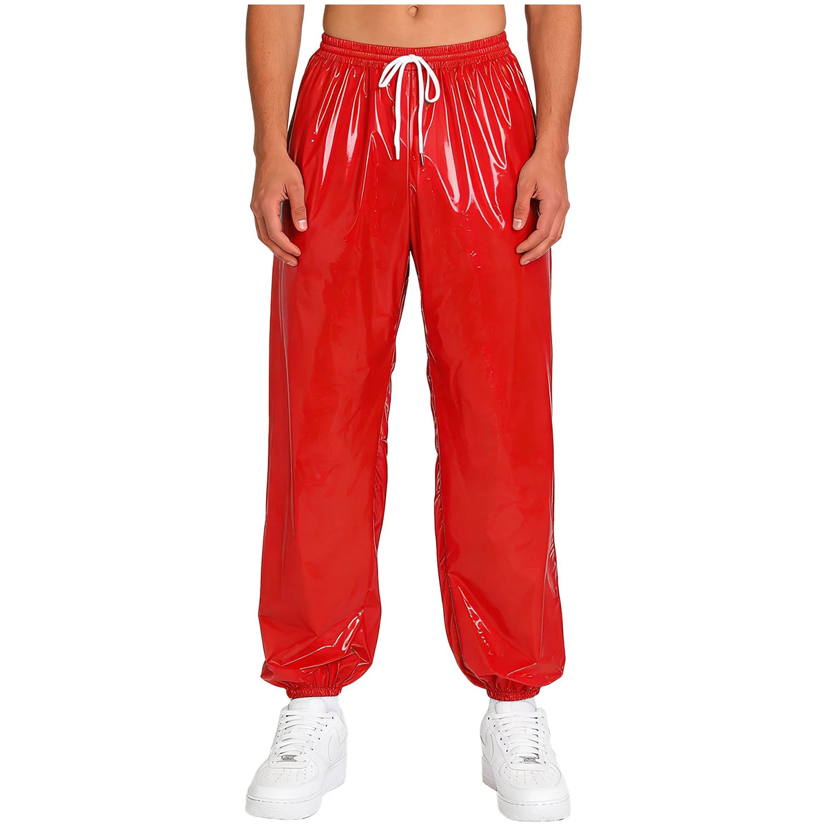 Men's Glossy Pants | Baggy Drawstring Fit