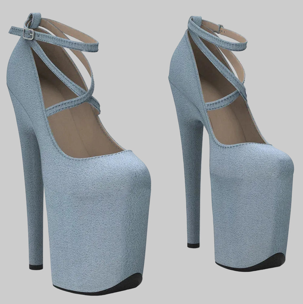 8-Inch Suede Platform Heels - Professional Pole Dance Shoes