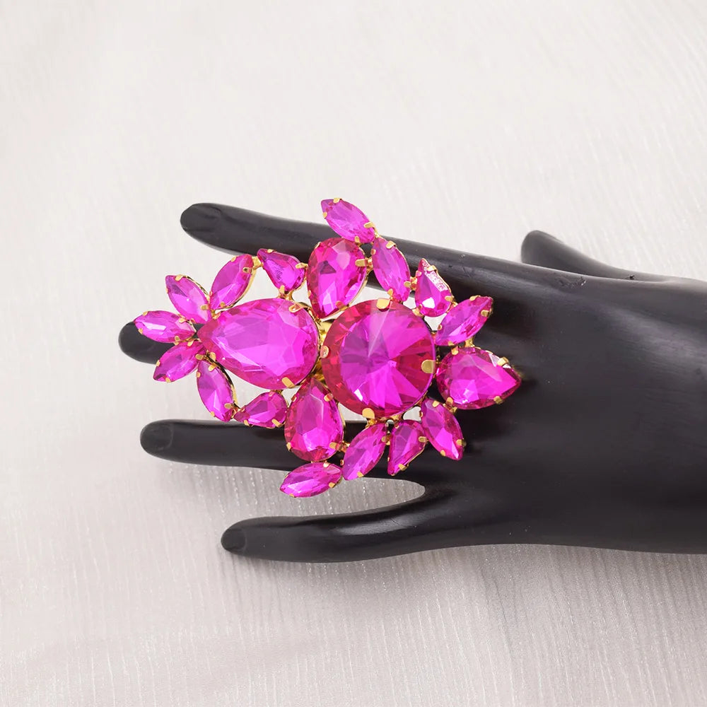 Statement Rhinestone Ring | Oversized Sparkle