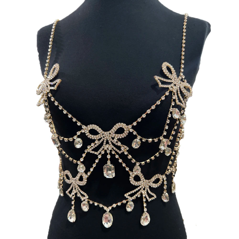 Crystal Bowknot Body Chain | Glass Rhinestone