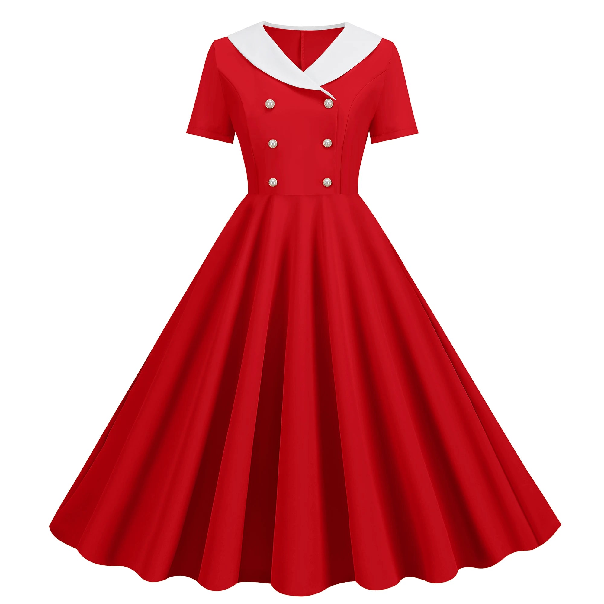 Vintage 50s A-Line Dress | Peter Pan Collar | Short Sleeve