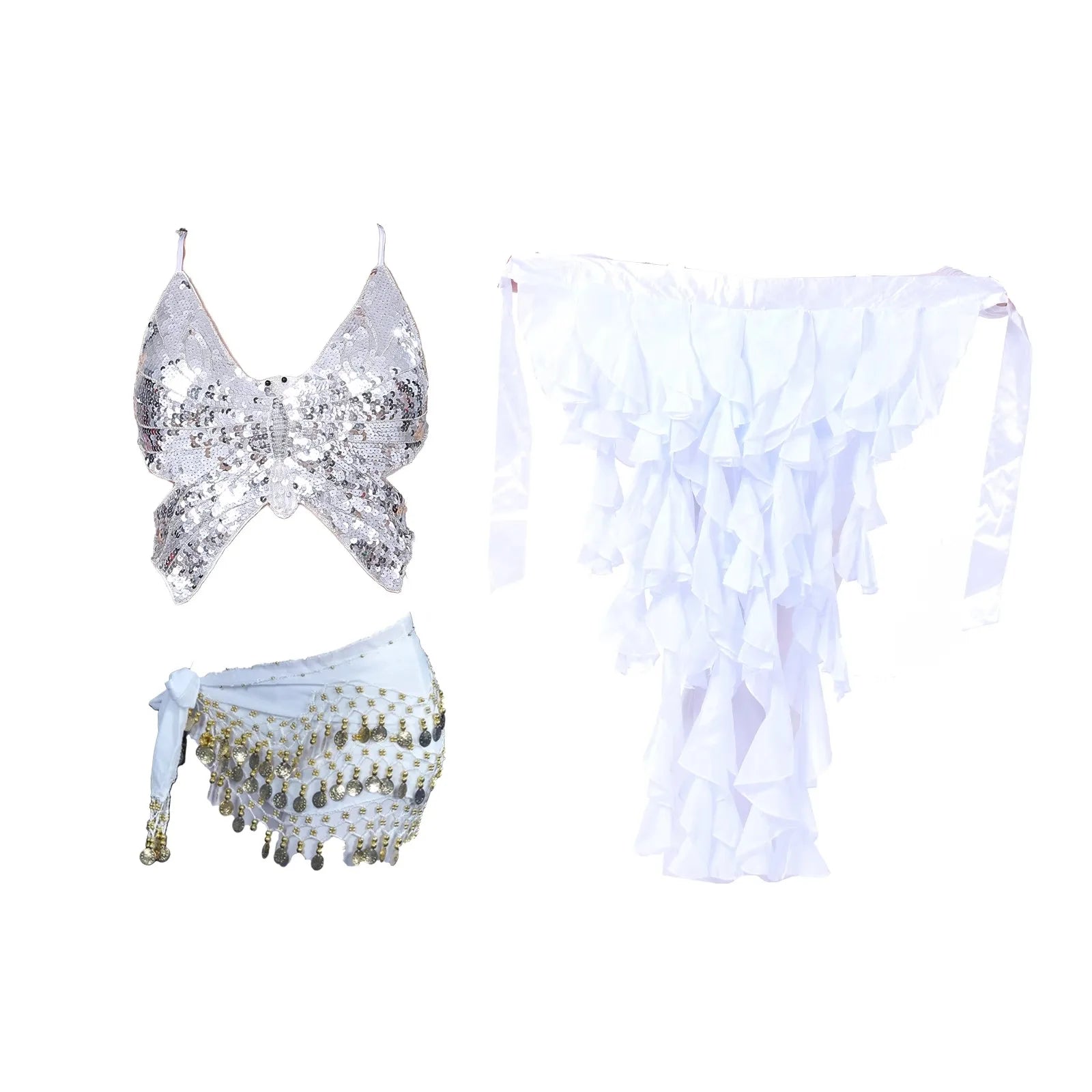 Belly Dance Sequin Halter Bra Top | Padded | Backless | 18 Colors