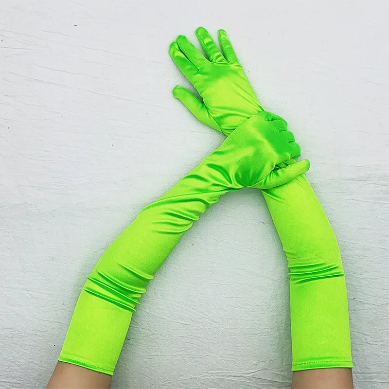 Elbow-Length Satin Gloves | Stagewear