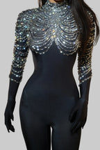 Rhinestone Stretch Jumpsuit - Performance Dancewear