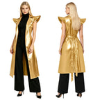 Metallic Longline Vest | Sculpted Shoulders