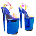 Holographic Clear Platform Sandals - 23cm Pole Dance Heels