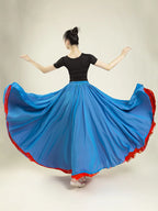 Gradient Color-Block Flamenco Skirt | Big Swing | XS-XL