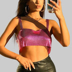 Sequin Backless Crop Tank Top