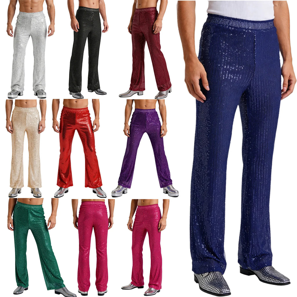 Men’s Sequin Pants | Lined Wide Leg