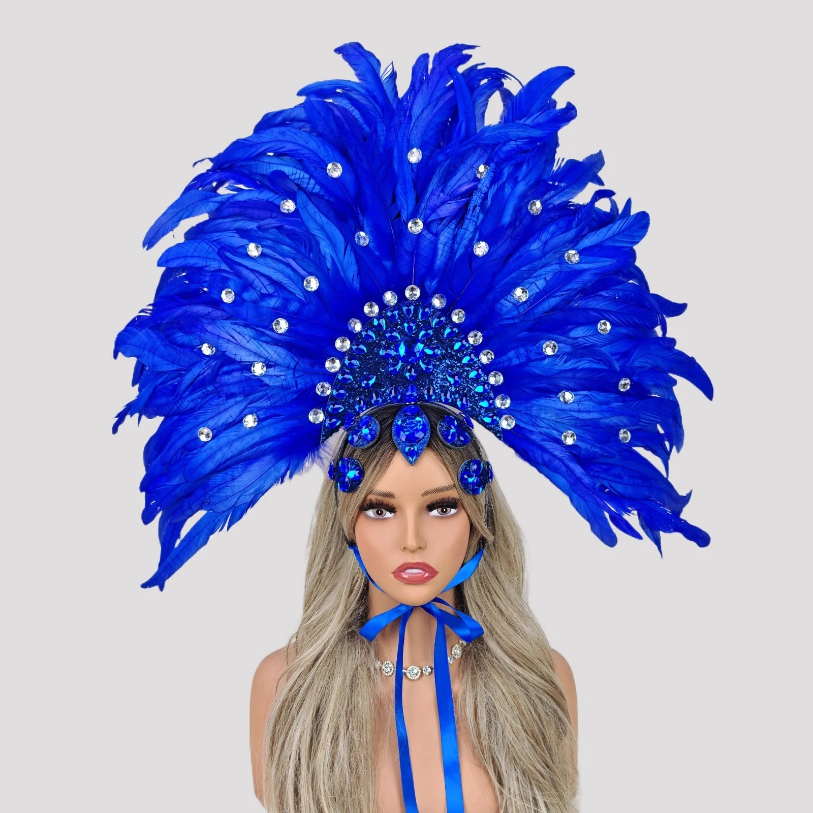 Feather Headdress Performance Headpiece - Showgirl Carnival Costume Accessory