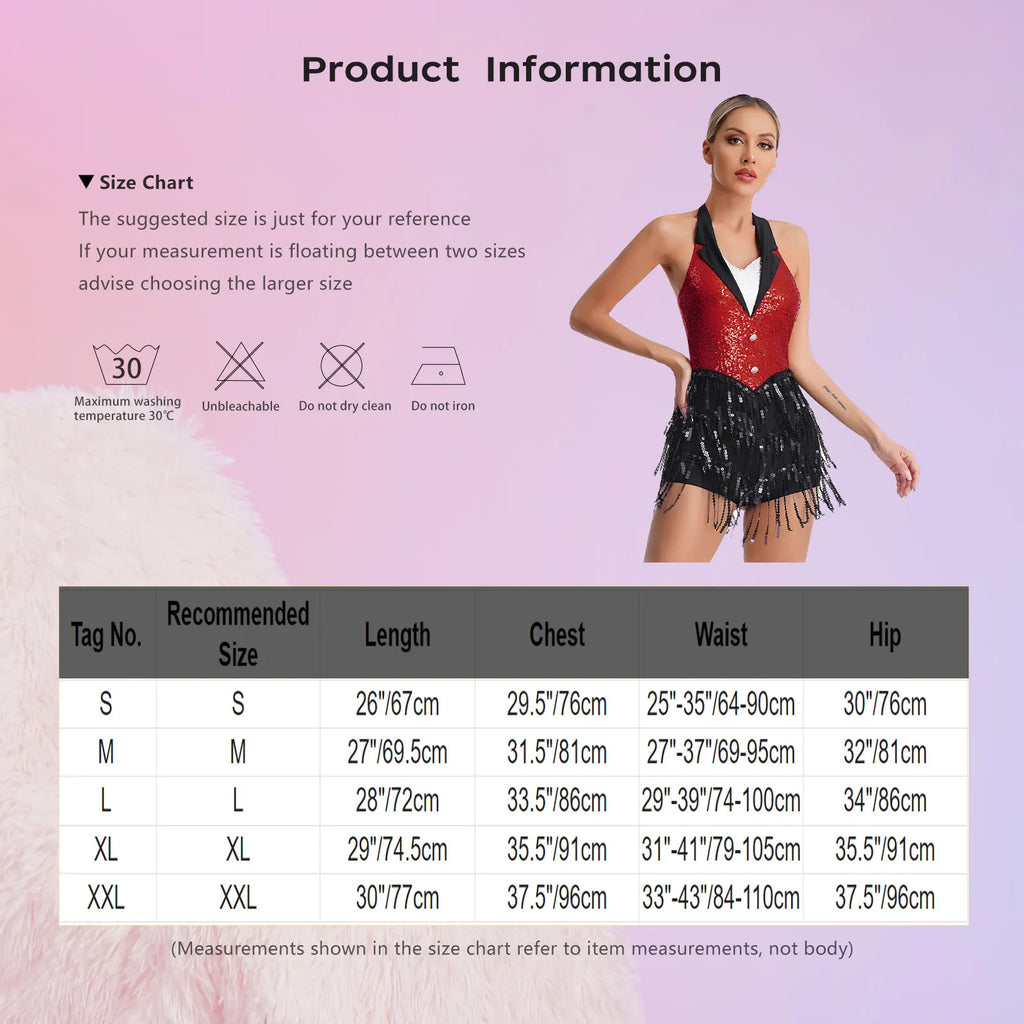 Latin Dance Leotard | Sequin Fringe
