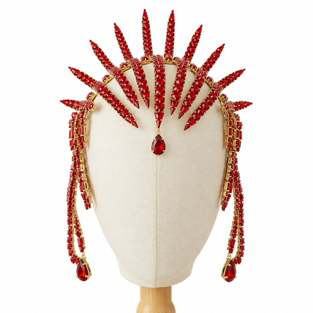 Rhinestone Headpiece | Dramatic Spiked Crown