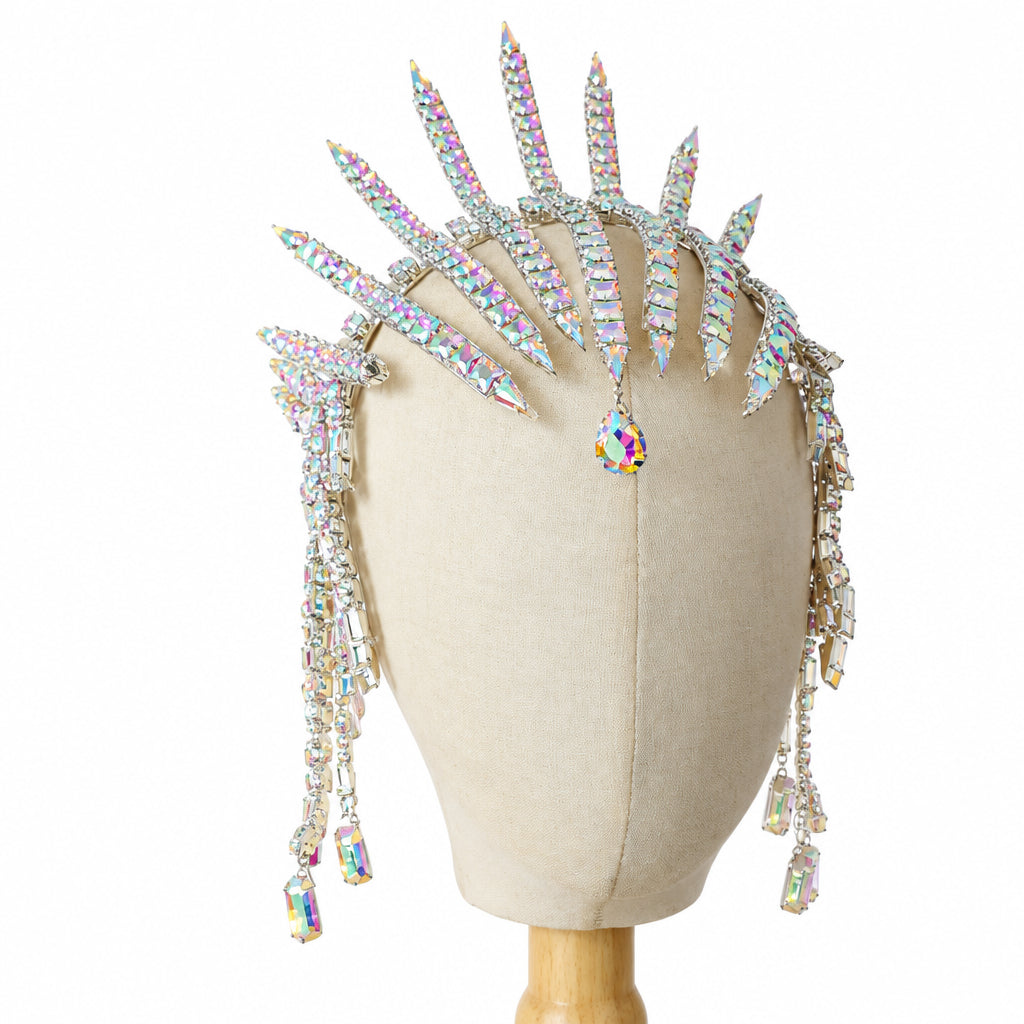 Rhinestone Headpiece | Dramatic Spiked Crown