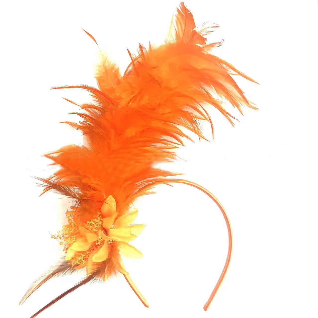 Feather Fascinator Headband | Tall Plume | 8 Colors