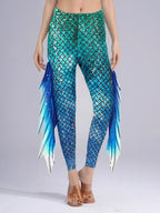 Mermaid Fish Scale Bodysuit & Fringe Leggings Set