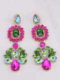 Rhinestone Water Drop Earrings | Clip or Pin