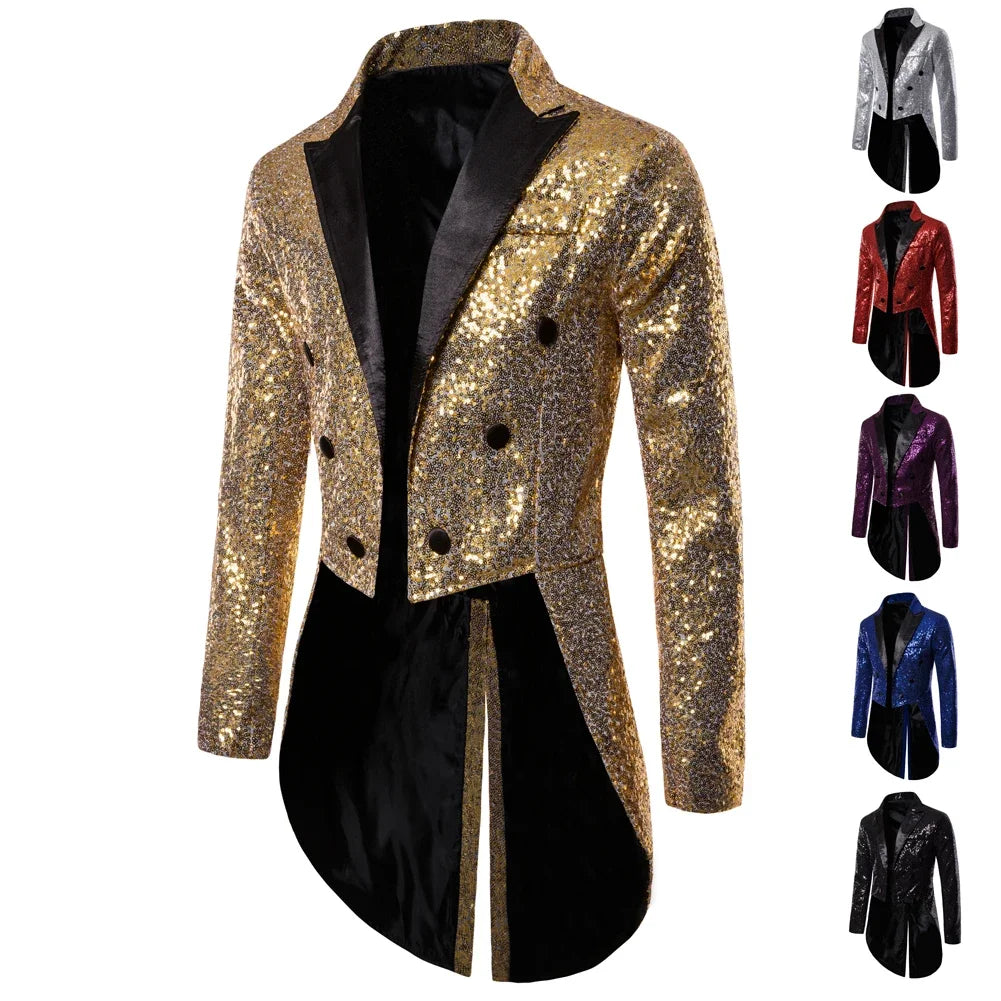 Sequin Tailcoat | Contrast Lapels