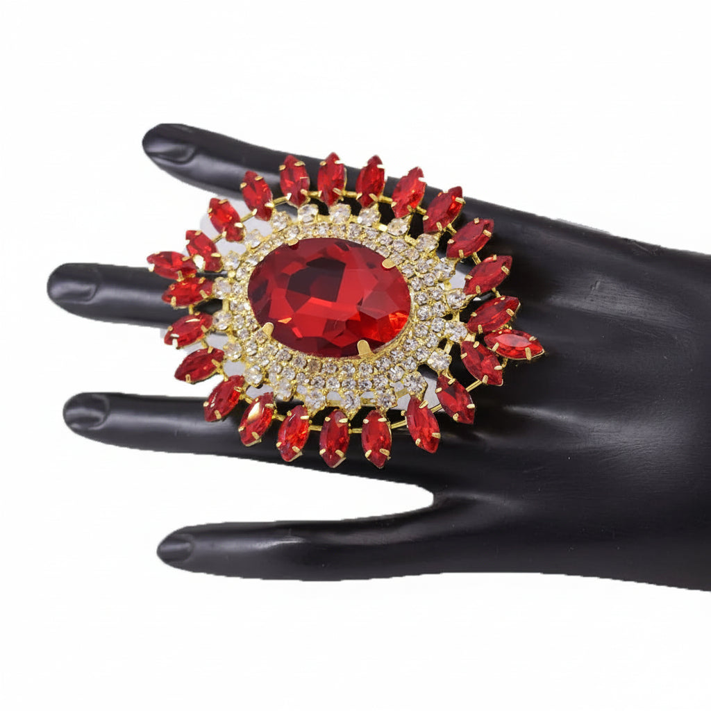 Oversized Oval Rhinestone Ring | Adjustable | 5 Colors