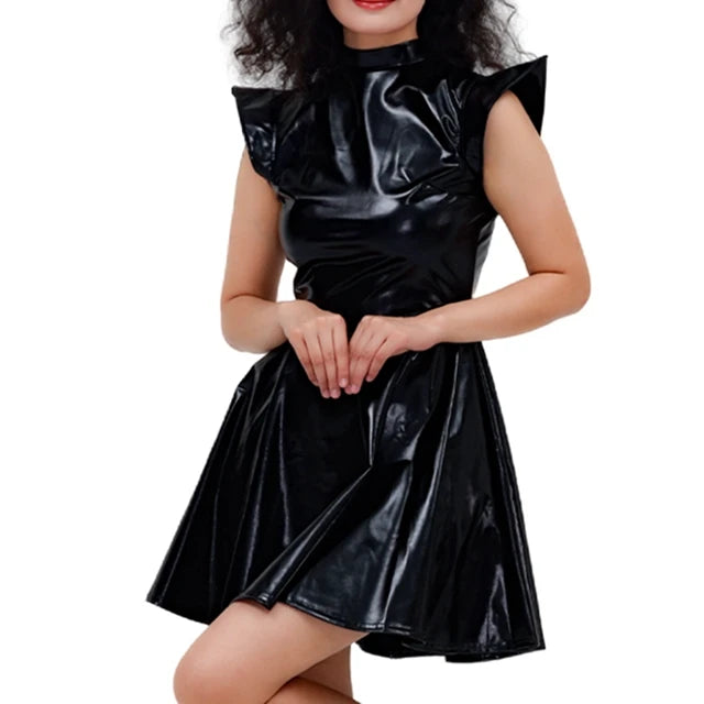 Holographic Pleated Dress | Turtleneck | 9 Colors