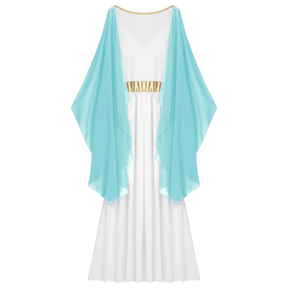 Greek Goddess Gown | One-Shoulder | Chiffon | Gold Belt
