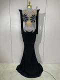 3D Floral Mesh Mermaid Gown | Long Sleeve | Pageant