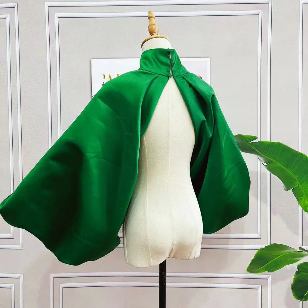 Satin Bolero | Puffy Sleeves & High Neck | Pageant & Stage