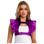 Metallic Shoulder Armor Shrug Crop Top | 6 Colors
