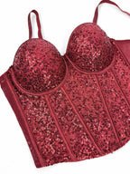 Sequin Bustier | Bling Corset Top | Stage & Party