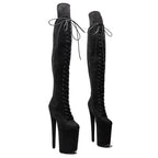 9-Inch Suede Thigh-High Platform Boots - High Heel Performance Boots