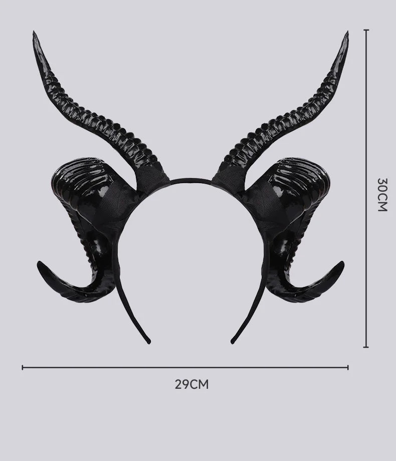 Demon Horn Headband | Twisted Ram Horns | Dark Gothic