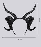 Demon Horn Headband | Twisted Ram Horns | Dark Gothic
