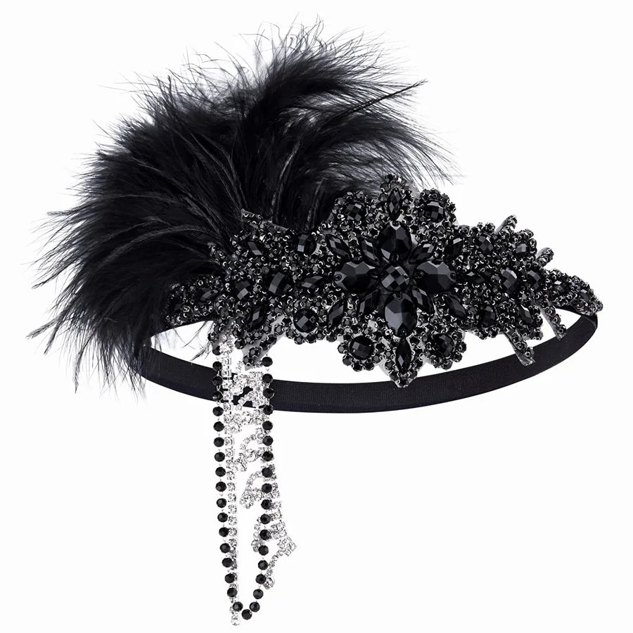 1920s Flapper Headband | Feather Detail