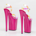 9-Inch Holographic Platform Sandals - Slip-On Heels