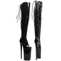 Patent Leather Thigh-High Boots - 26cm Pole Dance Heels