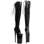 Patent Leather Thigh-High Boots - 26cm Pole Dance Heels
