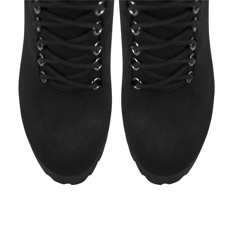 Flock OTK Platform Boots | Stiletto Heel | 13cm | US 5–15