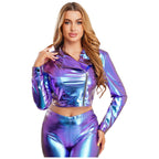 Metallic Cropped Moto Blazer Jacket | 4 Colors