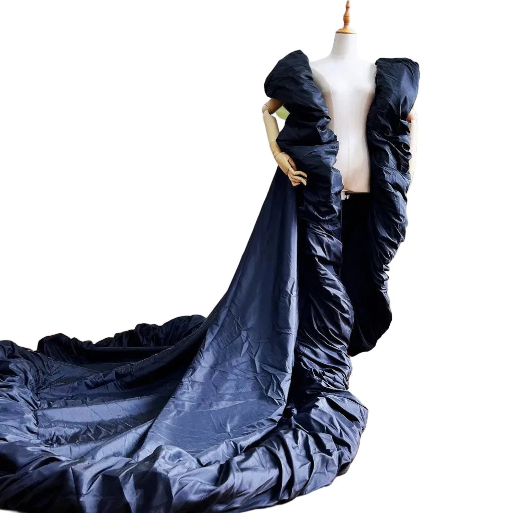 Taffeta Cape | Puffy Ruffle Edge & 230cm Train | Pageant & Evening